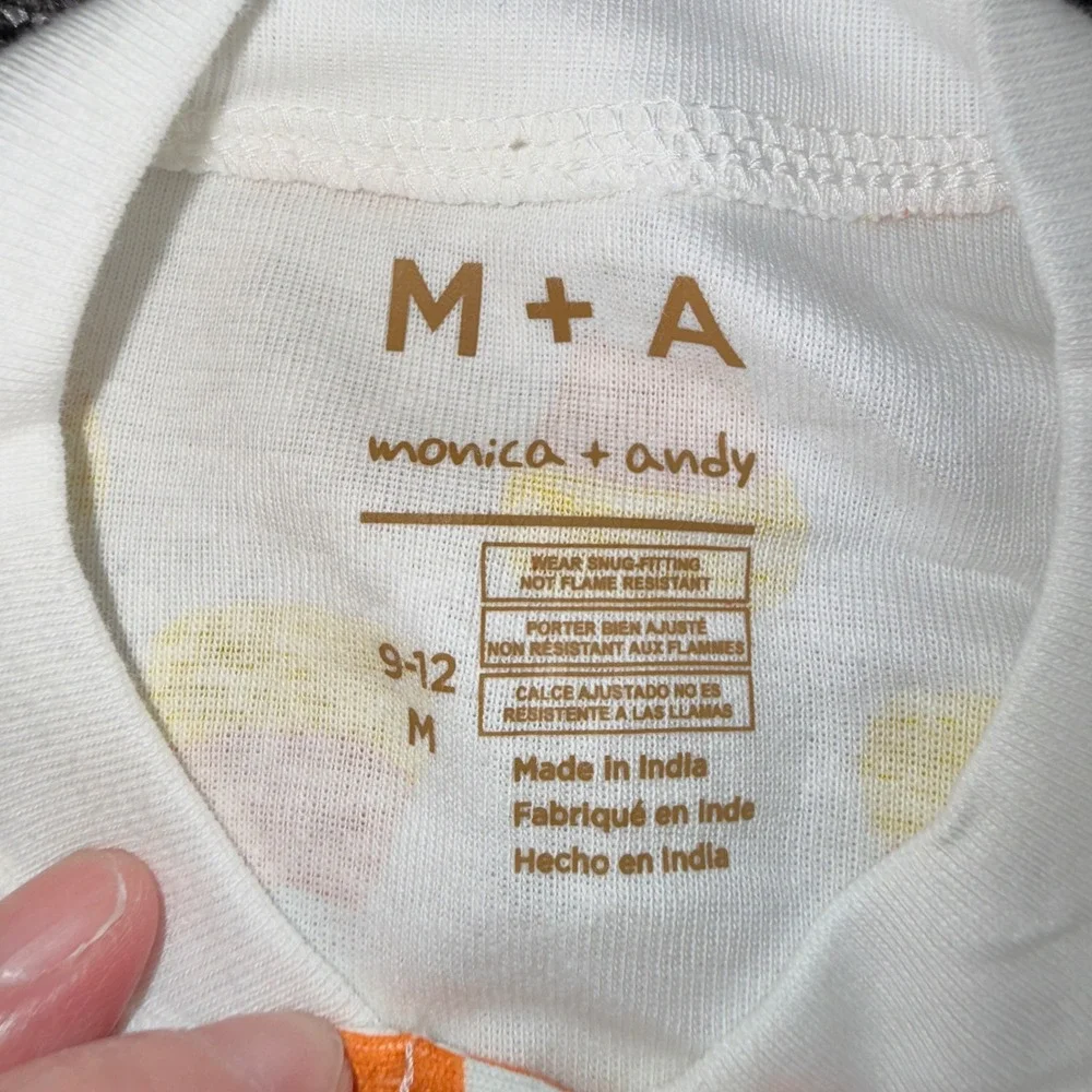 Monica + Andy Candy Corn Sleeper Bib Set Kids 9-12M New Organic Cotton Halloween